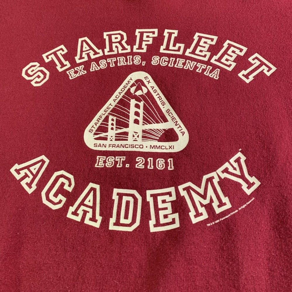 Vintage 1996 Star Trek Starfleet‎ Academy Sweatshirt Mens L Red Hanes 90s - Picture 2 of 12